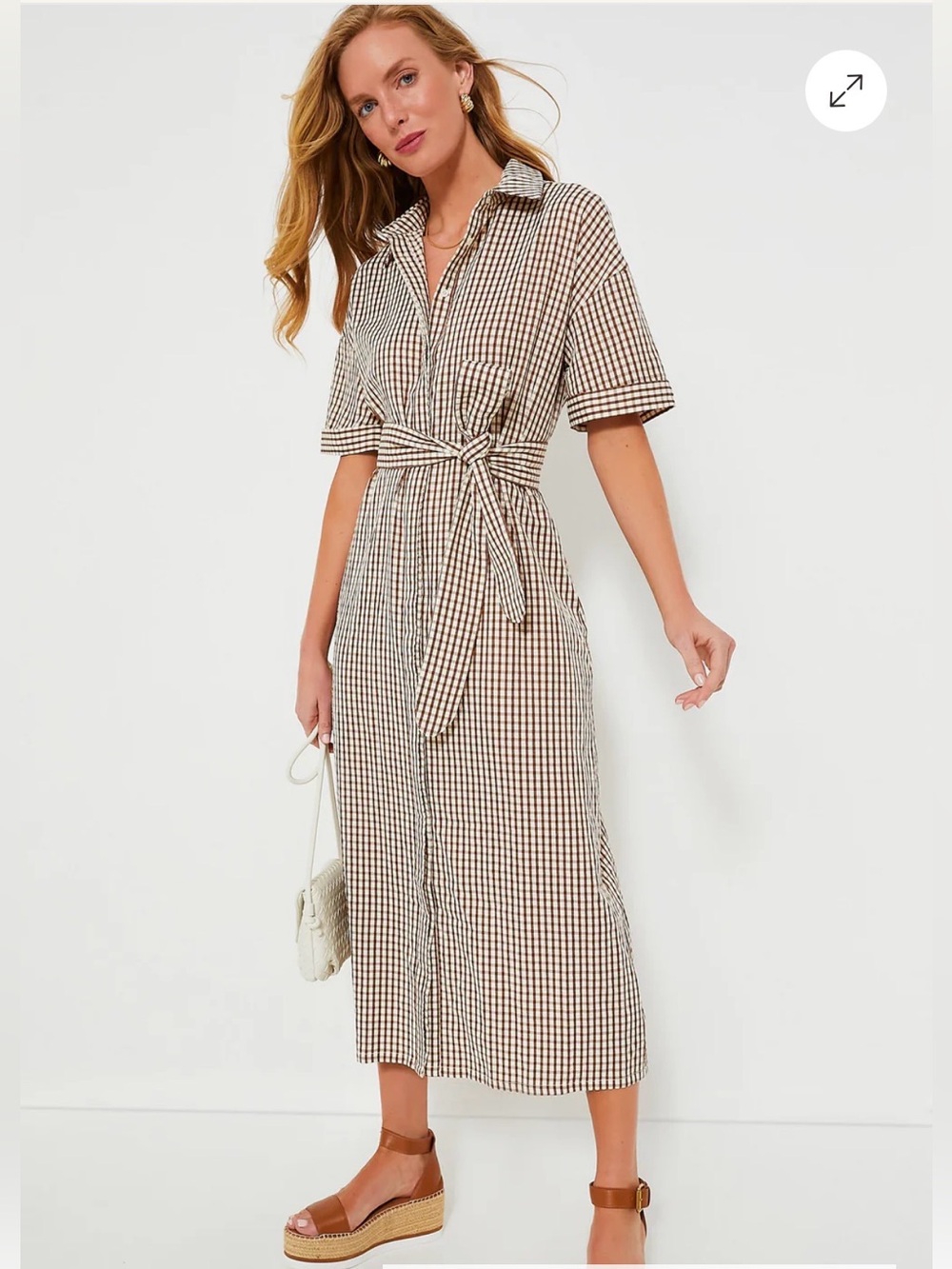 POMANDER PLACE
Brown Gingham Seersucker Zacara Dress